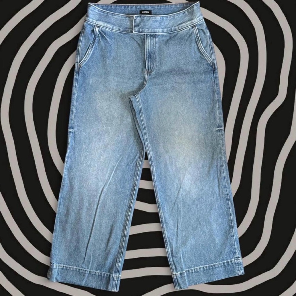 Express Light Blue Wide Leg Jeans